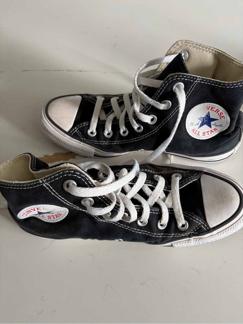 Converse Black High Top Kids Sneakers with White Accents